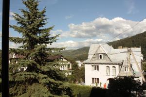 a white house with a tree in front of it at Dream House in Yaremche