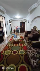 ein Wohnzimmer mit Sofas und einem Teppich in der Unterkunft the flowers apartment in Alexandria