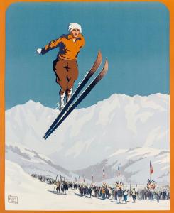 a man on skis jumping in the air at Case Vacanze Berton Tirano in Tirano