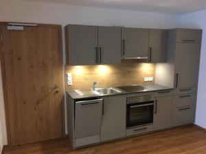 Kuchyň nebo kuchyňský kout v ubytování Landhaus Paradies Samnaun Spiss