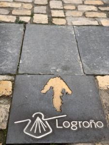 a drawing of a map of lyon on a sidewalk at Apartamento Logroño Parlamento in Logroño