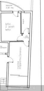 a floor plan of a bathroom with a sink at Appartamenti porta mare in Otranto
