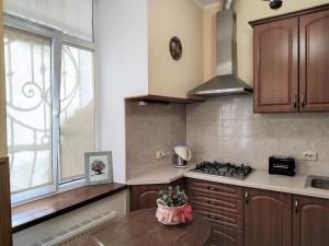Kuchyň nebo kuchyňský kout v ubytování У князя Лева поряд Площі Ринок at Duke's Aparment Next to Rynok Square + 1 fotografie
