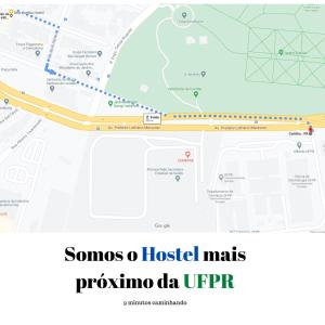 a map of some o hospital mans provoalo uppr at Bela Curitiba Hostel in Curitiba