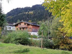 a large wooden house in the middle of a field at Haus Maria in Kleinarl