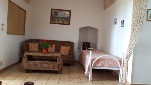 A bed or beds in a room at vacanze nella natura con vista mare