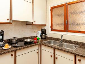 uma cozinha com um lavatório e uma bancada em Apartment Adelfa apt- 1 by Interhome em Sant Martí d’Empúries