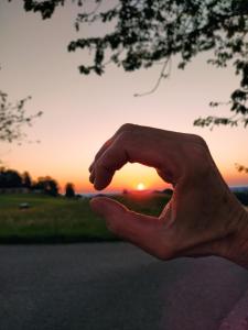 Východ nebo západ slunce při pohledu z apartmánu nebo okolí