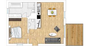 a floor plan of a living room with at the 11A in Baden-Baden