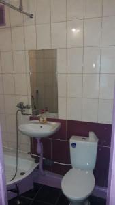 a bathroom with a toilet and a sink at Однокімнатна квартира подобово у центрі міста in Kryvyi Rih