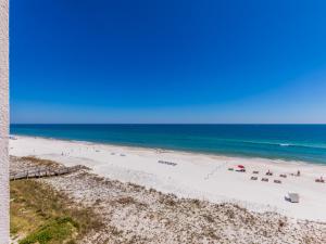 an aerial view of a beach with people and the ocean at Windemere Condominiums in Perdido Key