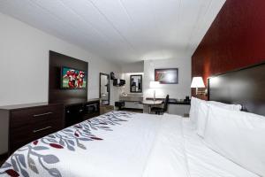 a hotel room with a large bed and a television at Red Roof Inn Danville, PA in Danville