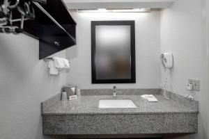 a bathroom with a sink and a mirror at Red Roof Inn Danville, PA in Danville