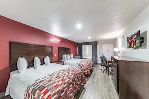Postel nebo postele na pokoji v ubytování Red Roof Inn Dallas - Mesquite Fair Park NE