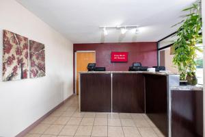 a lobby of a hospital with a reception desk at Red Roof Inn Kenly - I-95 in Kenly