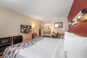 Postel nebo postele na pokoji v ubytování Red Roof Inn Syracuse