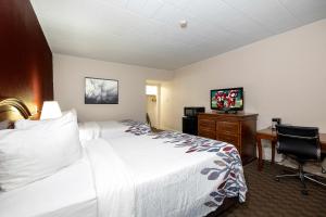 En eller flere senger på et rom på Red Roof Inn & Suites Hazleton