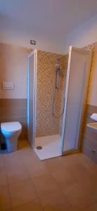 a bathroom with a shower and a toilet at Locanda Orvieto Agriturismo in Orvieto