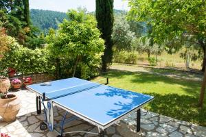 una mesa de ping pong azul en un patio en Avista Villa, en Vourvourou 41 fotos más