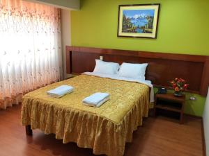 Postel nebo postele na pokoji v ubytování Sumaq Hotel Tacna
