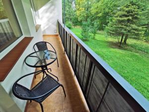 Balkón alebo terasa v ubytovaní Apartament z Widokiem na Park