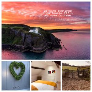 a collage of photos with a picture of a sunset at Temple-Effin Self Catering Holiday Cottage in Whitehead