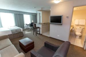 TV a/nebo společenská místnost v ubytování Campus Tower Suite Hotel