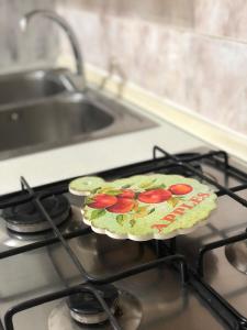 a stove top with two pizzas on top of it at Planet casa vacanze in Montalbano Ionico