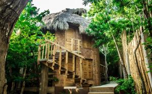 a tree house in the middle of the forest at Posada Nuuna Mazunte in Mazunte