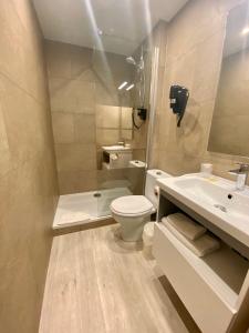 a bathroom with a toilet and a sink at Hotel de Bordeaux in Toulouse