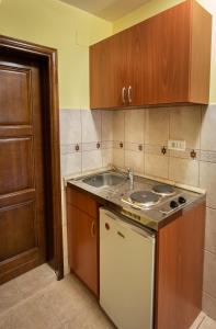 a small kitchen with a sink and a stove at Apartments Mery in Kolašin