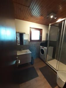 a bathroom with a shower and a sink at Chalet Les Chardons in Gérardmer +13 photos