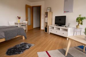 TV a/nebo společenská místnost v ubytování FULL HOUSE Studios - KornhausPremium Apartment - Balkon, WiFi