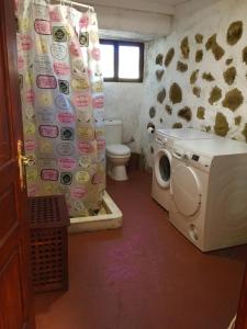 una lavadora en un baño con inodoro en Dragos del Mar , Espacio Natural, en La Orotava