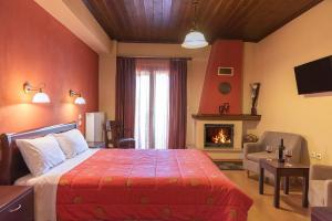 Postel nebo postele na pokoji v ubytování Hotel Oreades