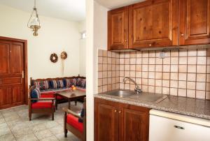 Kuchyň nebo kuchyňský kout v ubytování Elatos Country House