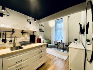 Kuchnia lub aneks kuchenny w obiekcie Cozy Studio with mezzanine - Old Town, Kazimierz