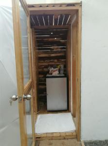 Kuchyň nebo kuchyňský kout v ubytování Glamping Chinu