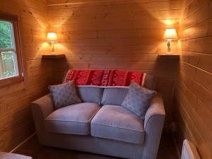 Гостиная зона в Cosy Log Cabin - The Dookit - Fife