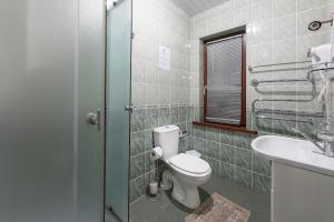 a bathroom with a toilet and a sink at Valensija in Jūrmala