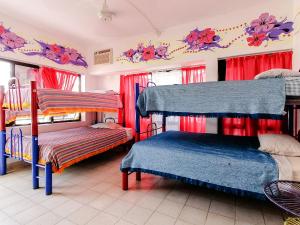 เตียงสองชั้นในห้องที่ Hostel Vallarta