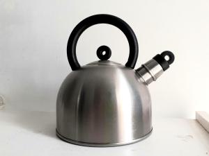 a metal tea kettle sitting on top of a counter at Pueblo Laguna 7 in Vera