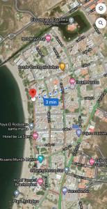 amap of a map of a city on a map at Edificio Maratea Apt 704 El Rodadero in Santa Marta