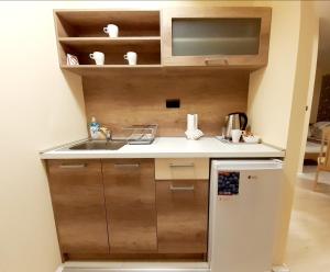 Kuchyň nebo kuchyňský kout v ubytování Apartmani CENTAR- Smederevo