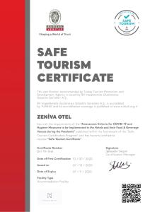 Certifikát, hodnocení, plakát nebo jiný dokument vystavený v ubytování Zeniva Hotel