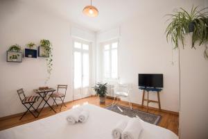 TV a/nebo společenská místnost v ubytování Bed&Bra