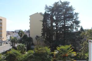 een grote boom aan de zijkant van een gebouw bij Hôtel Montilleul - Villa Primrose in Pau