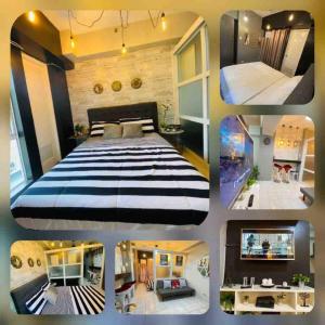 a collage of different pictures of a bedroom at Casa De Roanne in Tagaytay