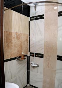 ザポリージャにあるSmart Hotel on Gogolyaのバスルーム(シャワー、トイレ付)