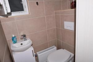 A bathroom at Kincses Sziget Apartman